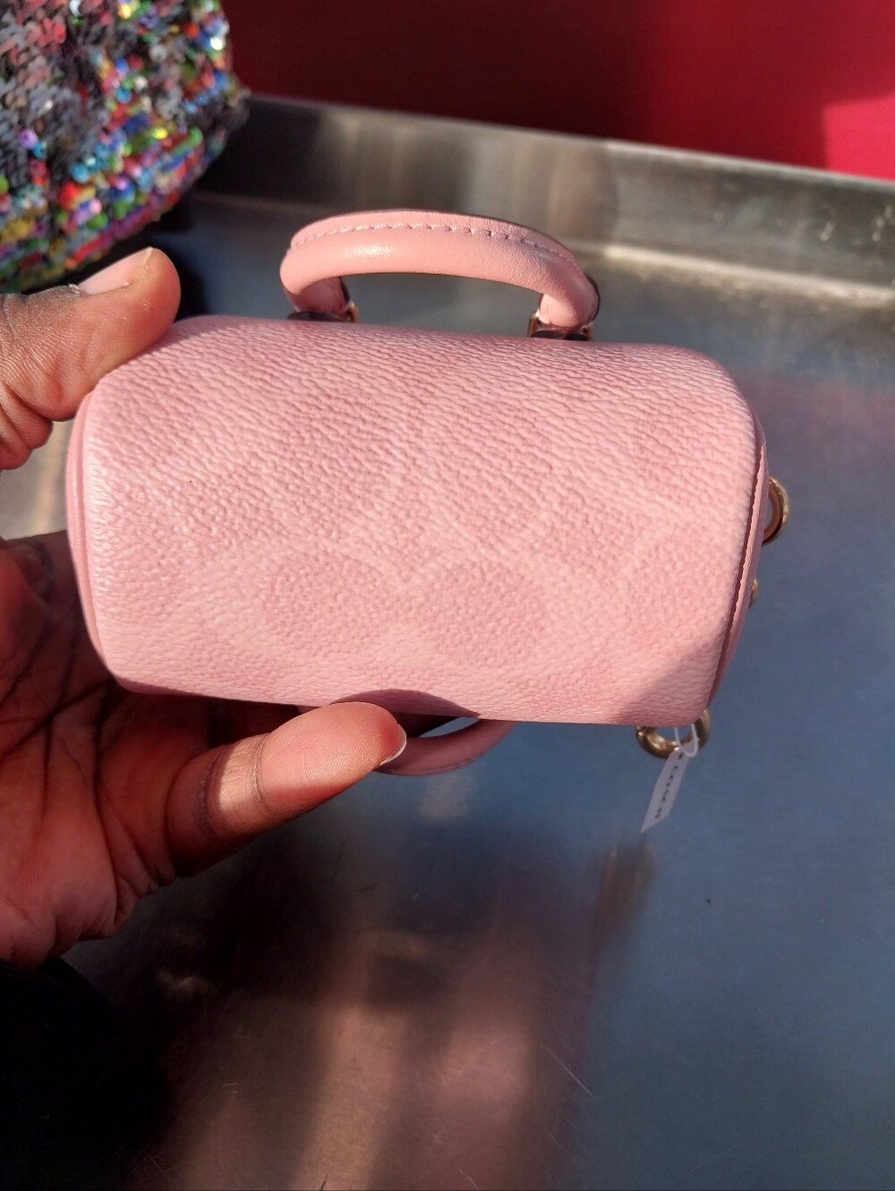 Coach Signature Mini Rowan Charm in Powder Pink - Picture 5 of 10